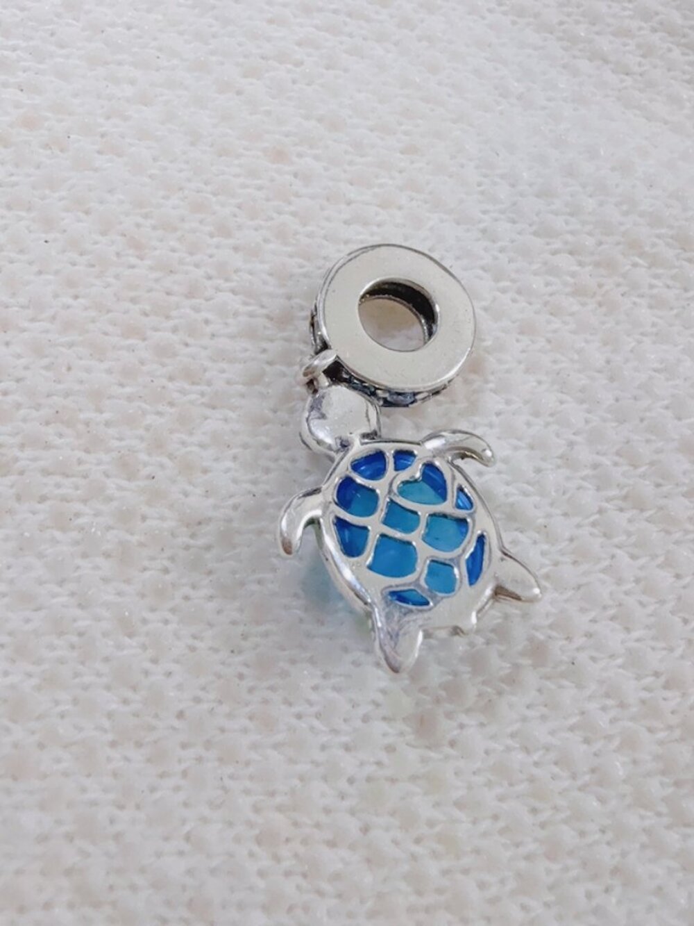 Blue Murano Sea Turtle Dangle Charm Silver Charm For Pandora Bracelet Necklace - Picture 5 of 7